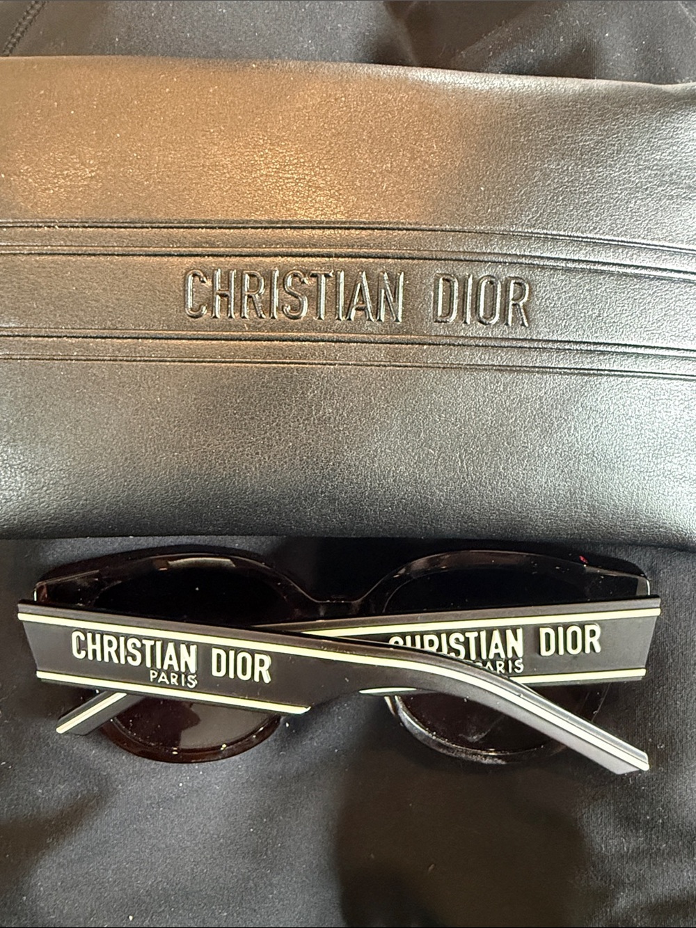 Dior Black Sunglasses with White Logo Arms - Picture 1 of 4